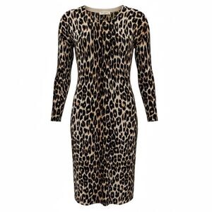 Equipment Femme Silk Cashmere Blend Marta Dress Leopard Print Sweater Size XS